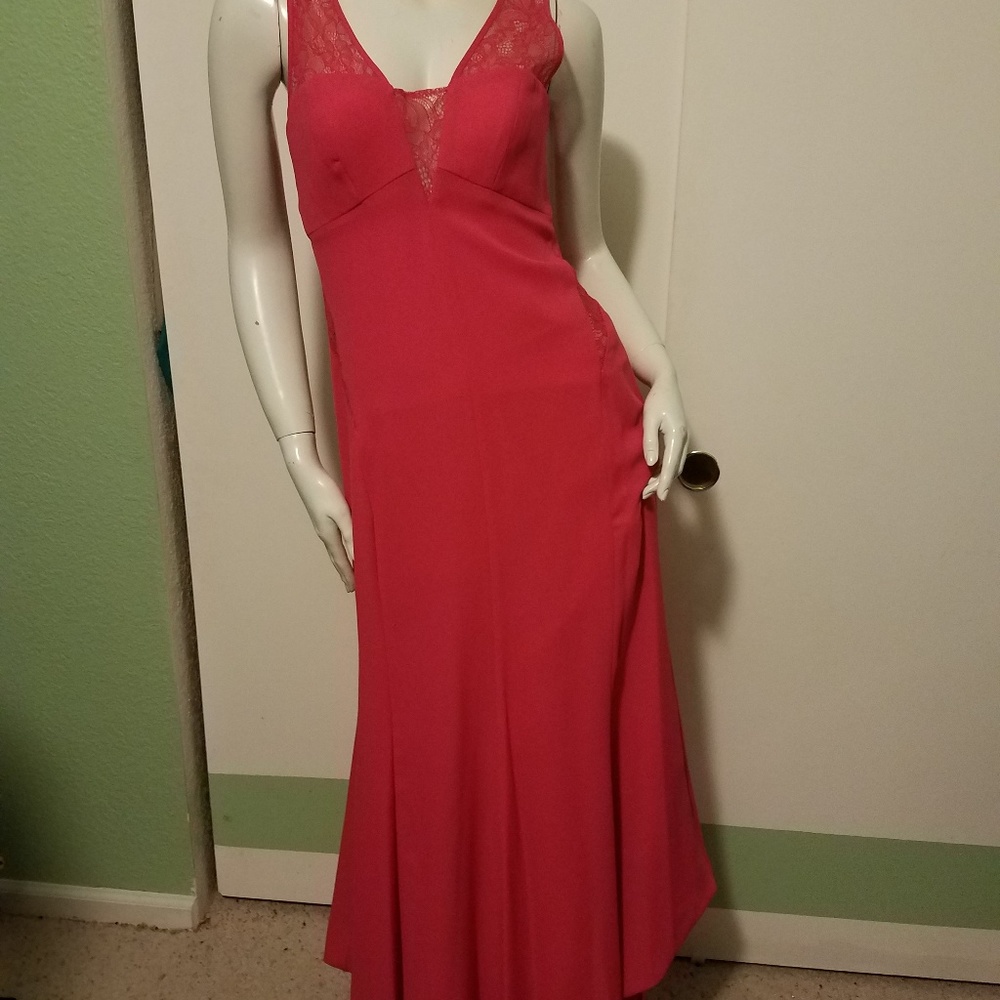 BCBG Paris Pink Rasberry Top Vneck  Formal Dress 2